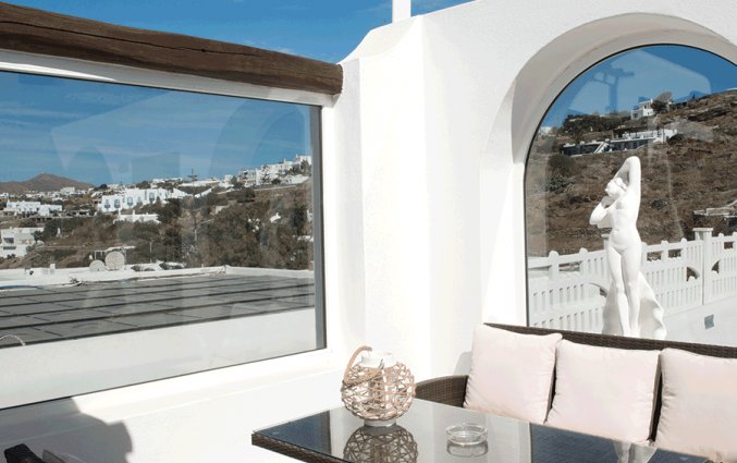 Terras van Hotel Zannis op Mykonos