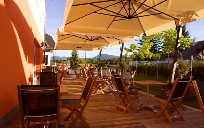Terras van hotel Ahotel in Ljubljana