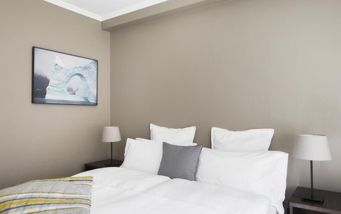 Tweepersoonskamer van Hotel Odinsve in Reykjavik op IJsland