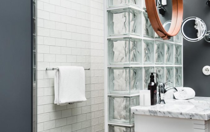 Badkamer van hotel Grand Ferdinand in Wenen