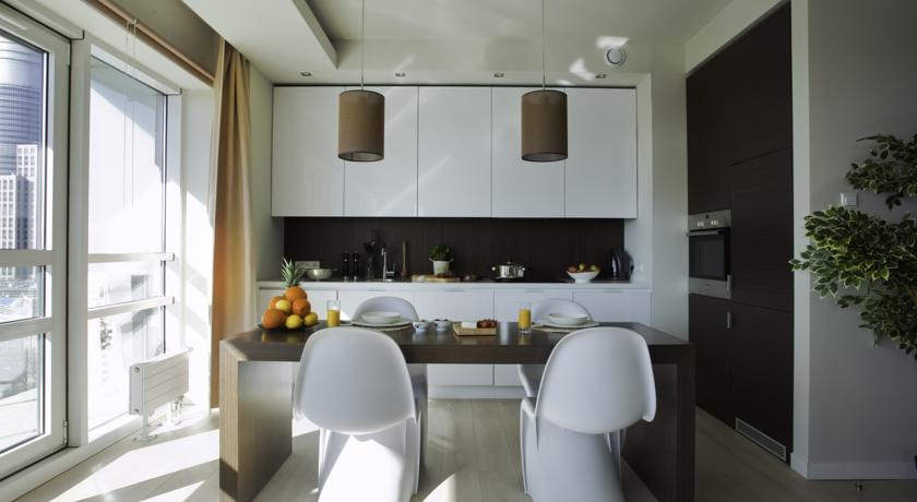 Keuken van Aparthotel Platinum Residence in Warschau