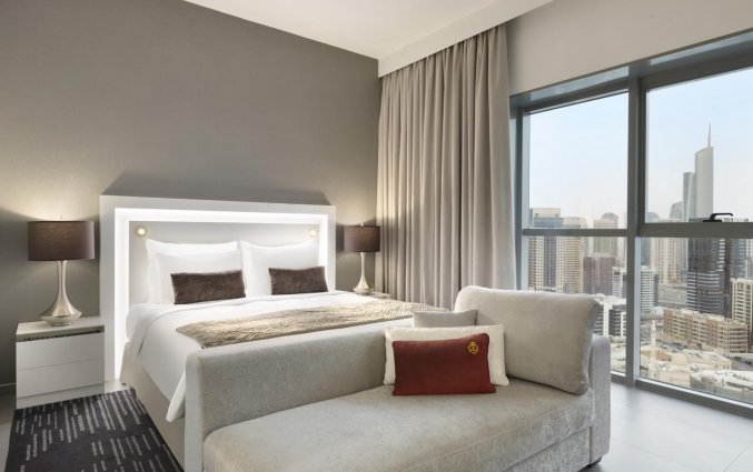 Tweepersoonskamer van hotel Wyndham Dubai Marina