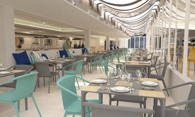 Eetzaal van Appartementen Playa Moreia op Mallorca