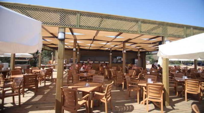 Terras van Hotel Bieno Club Sunset in Side