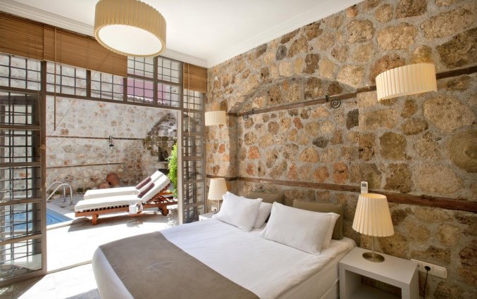 Slaapkamer van Hotel Alp Pasa in Antalya