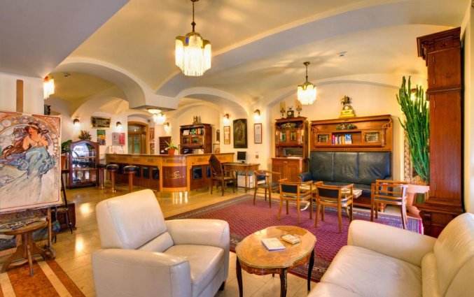 Lobby van Hotel Mucha Praag