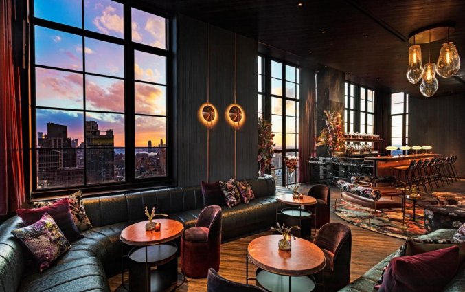 Lounge van hotel Moxy NYC Chelsea