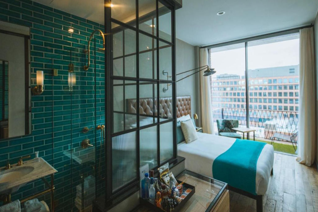 Tweepersoonskamer van hotel The Williamsburg