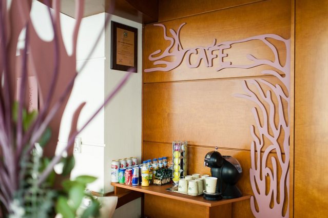 Koffiehoek van Hotel Alexander in Krakau