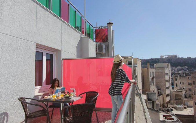 Balkon van Hotel Attalos in Athene