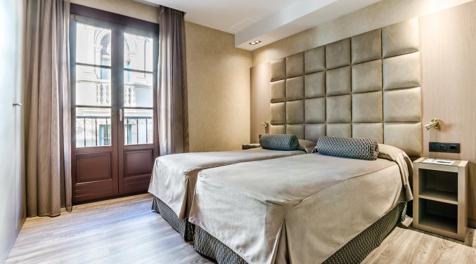 Tweepersoonskamer van Hotel Suizo Barcelona