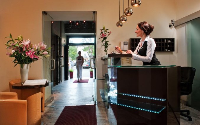 Receptie van Hotel Spatz in Krakau