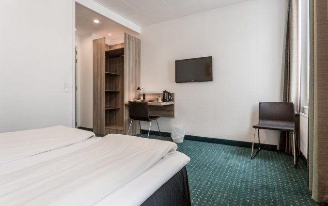 Tweepersoonskamer van hotel Copenhagen Star in Kopenhagen